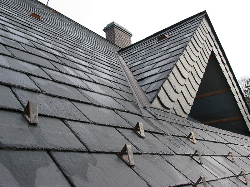 Монтаж сланец крыша